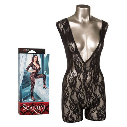 Deep Cut Lace Crotchless Bodystocking