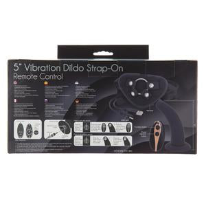 Seven Creations 5” Vibrating Strap-On & Harness - Black