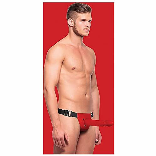 Ouch! Hollow Curved Strap-On - Red