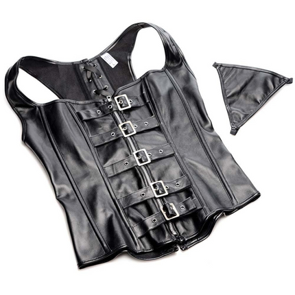 Strict Lace-up Corset & Thong