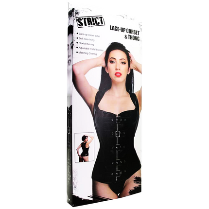 Strict Lace-up Corset & Thong